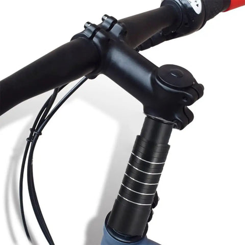 Adjustable Stem Riser And Fork Extender For Mountain Road MTB BMX And Fixie Aluminum Alloy Handlebar Raiser Up To 210 Millimeter Height Includes Seven Gaskets For Custom Fit And Easy Installation Head Up Adapter, installed on bike