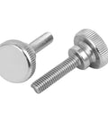 M6 X 25mm Flat Knurled Head Thumb Screws Heavy Duty Fully Threaded Machine Bolts For Diy And Garage Projects 4 Pack, silver finish