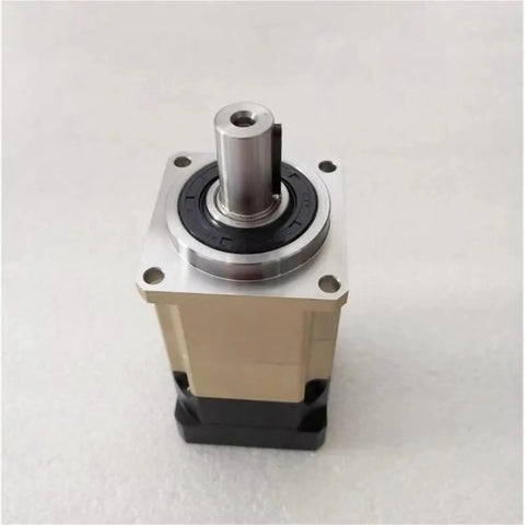 Top Notch High Precision Servo Motor Gearbox Featuring A Two Stage Planetary Gear Reducer Designed For Heavy Duty Automation Rigs, front view.