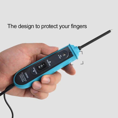 Hand holding Pro Grade Automotive Circuit Tester With Buzzer Alarm And LED Indicator for instant short circuit finding