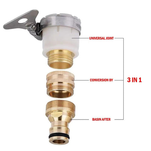 5 Pack Hose Barb Connector Brass Water Pipe Fittings For Garden Hose And Faucet Adapters Universal 15Mm To 23Mm Thread
