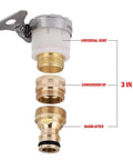 Brass Hose Barb Connector Set 5 Pcs Water Pipe Fittings Pro Grade Universal Garden Adapters for various tap sizes