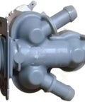 High Quality Water Inlet Valve 5220FR2075V For LG Washers DC12V Electrical Replacement Part side view of a gray valve with multiple inlet ports.