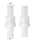 Half Inch One Way Inline Check Valve Pack Of 2 For Fuel Oil Water Gas And Air Lines PVDF Plastic Ozone Resistant Non Return Valve