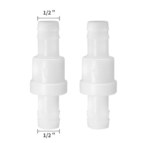 Half Inch One Way Inline Check Valve Pack Of 2 For Fuel Oil Water Gas And Air Lines PVDF Plastic Ozone Resistant Non Return Valve