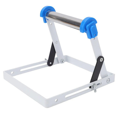 Heavy Duty Steel Material Roller Stand For Table Saw And Miter Saw, Tough As Nails Foldable Workpiece Support Extender Grips Tight Stops Sliding Keeps Long Boards Rock Solid Up To 107 Pounds Capacity