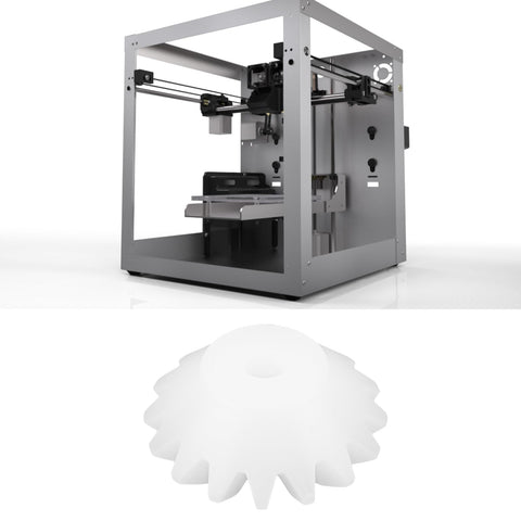 3D printer and white bevel gear from Bevel Gear Set 16T Module 0.5 With 1.95mm Bore 5.3mm Thick 20Pcs Transmission Gears for CNC Machines