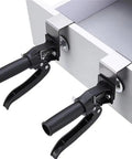 Quick Release Adjustable U Shaped Drawer Clamps For No Sweat Panel Install With Hella Secure Grip, mounted on drawer.