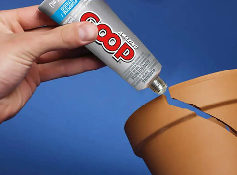 All Purpose Adhesive Clear That Bonds Like A Boss Waterproof And Temperature Resistant One Component Glue That Stays Flexible Dries Clear Washer And Dryer Safe For Everyday Home Repairs fixing a terracotta pot