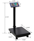 Heavy Duty Digital Floor Scale Handling Up To 660 Pounds Like A Champ with a 16x20 inch black platform and digital display.