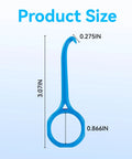 Clear Aligner Remover Tool Set For Easy Gentle Removal Of Aligners And Retainers Includes Chewies For Quick Comfort No Sweat Pain Free Removals For Invisible Braces Everyday Care. 3-inch blue plastic remover tool shown with dimensions