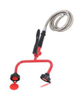 Red Faucet Mounted Eyewash Station For Lab, Factory And Industrial Sites With Stainless Steel Build, Forged Diverter Valve