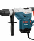 Heavy-Duty SDS Max Rotary Hammer Drill, 13 Amp, 120V, side view with handle and drill bit attachment