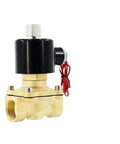 Direct Acting Normally Open Water Valve For Water Oil Air 1/4 Inch 1/8 Inch 1/2 Inch 3/4 Inch Pneumatic Valve With AC 220V And DC 24V Options 2K500-50 brass solenoid valve with red wires