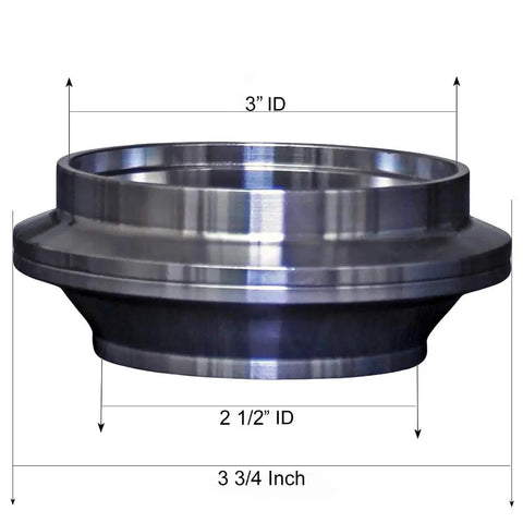 2.5 To 3 Inch Exhaust V Band Adapter Reducer Coupler Stainless Steel 3 To 2.5 Inch Header Collector Reducer side view