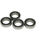 Ten Pack Miniature Ball Bearings 3x8x3 MR83 2RS Rubber Sealed For Tiny Motors And Hobby Projects, shown in close-up view.
