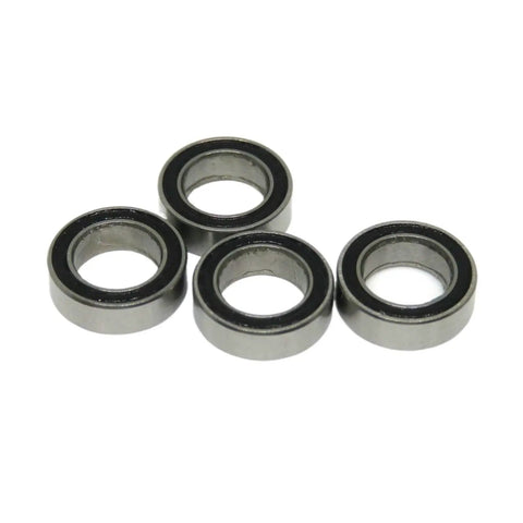 Ten Pack Miniature Ball Bearings 3x8x3 MR83 2RS Rubber Sealed For Tiny Motors And Hobby Projects, shown in close-up view.