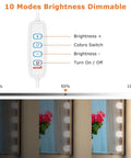 Close-up of dimmable control for Hollywood Vanity Mirror Lights With 14 LED Bulbs 3 Color Temperatures And 10 Step Dimmable Brightness