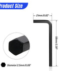 8 Piece Allen Wrench Set 3/32 Inch And 2.5mm Hex Keys Black Oxide L Shaped Tools dimension details