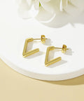14K Gold Hoop Earrings For Women, Minimalist V-Shaped Open Hoops, Hypoallergenic And Lightweight 17mm Design on display