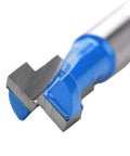 Close-up of Shop Essential 1/4 Inch Shank Keyhole Router Bit Set With T Slot And T Track Cutters, featuring solid steel body.