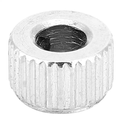 Close-up of Lockin Shaft Collar Kit 10 Pcs 5.1mm Electroplate Ferronickel Ring for stable shaft and wire positioning, knurled texture