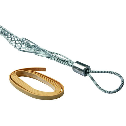 Double Weave Split Mesh Wire Pulling Grips With Offset Flexible Eye For Cable Diameters 1.25 To 1.49 Inches, 16 Inch Length, USA