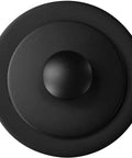 Matte Black Tub Drain Kit With Coarse Threads And Twist Close Plug Plus Two Hole Overflow Faceplate top view of twist close plug