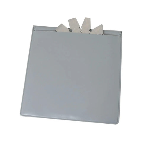 Pro Grade Knife Angle Finder Bevel Gauge Stainless Steel Round Shape 15 To 120 Degree in a grey storage case