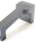 Powder Measure Bench Stand For Redding RS-6 Mount And RCBS Uni-Flow, 3D Printed Composite Black Holder, surface mount angle view