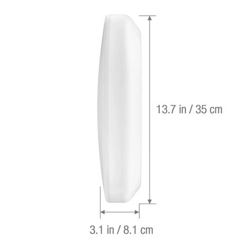 Side view of 14 Inch LED Flush Mount Ceiling Light with Motion Sensor and Remote Control, dimensions shown in inches and cm