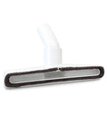 10 Inch Wide Floor Brush With Natural Horsehair Bristles for One And A Quarter Inch Vacuum Wands, angled swivel head, white plastic