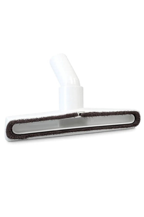 10 Inch Wide Floor Brush With Natural Horsehair Bristles for One And A Quarter Inch Vacuum Wands, angled swivel head, white plastic