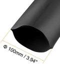 Heavy-Duty Heat Shrink Tubing 4 Inch Diameter, 6.38 Inch Flat Width, 1 Meter Length, 2 To 1 Shrink Ratio, Black Cable Sleeve, Premium Electrical Insulation, High Temperature Up To 105C, 1000V Rating. black heat shrink tubing, 100mm diameter