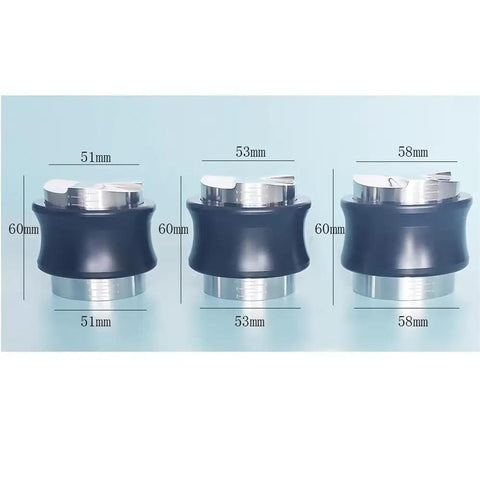 Top Shelf Dual Head Coffee Distributor And Tamper Kit Featuring Quick Rebound Design Crafted From Solid 304 Stainless Steel, sizes 51mm, 53mm, 58mm.