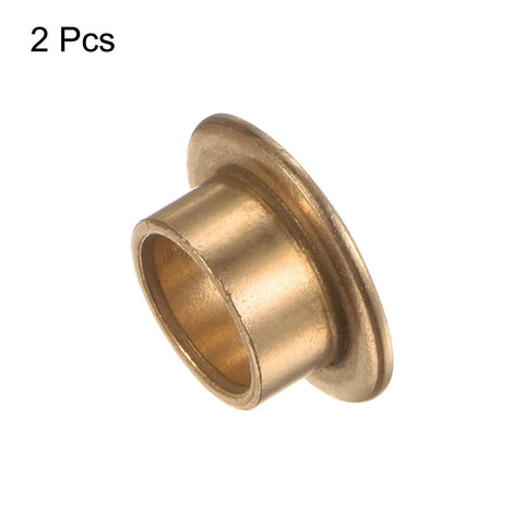 Heavy Duty Bronze Flange Bearing Sleeves With Self Lubricating Design For Industrial Machinery 8 Mm Bore 10 Mm Outer Diameter 6 Mm Length, detailed view of bronze flange sleeve.