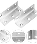 Heavy Duty 90 Degree Stainless Steel Corner Brackets Set Of Eight For Cabinets And Furniture L Shaped Triangular Braces product detail