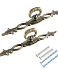 Antique Bronze Cabinet Pulls 6.3 Inch 160mm Vintage Style Drawer Knobs, pack of 2 with screws, for cupboard dresser wardrobe, three hole mounting