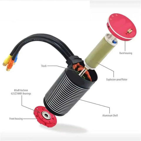 V2 Brushless Motor 4268 4274 4282 4292 With Temperature Sensor Port And 130A 160A ESC Combo, detailed internal view