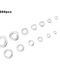 Go To Pro Grade 260 Piece Stainless Steel Spring Lock Washers Kit With Anti Rust Gaskets And Retaining Rings Assortment arranged