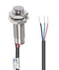 Three Pack Inductive Proximity Sensor Switch Detector, DC 5 To 30V, 3 Wire, NPN NO Output, 10mm Sensing Range, close-up view