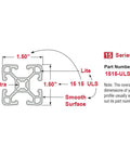 Diagram of 1.5 Inch By 1.5 Inch T Slot Aluminum Extrusion 15 Series For DIY Linear Rail And Track Guide showing dimensions and annotations.