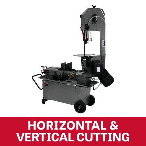 Geared Head Metal Cutting Band Saw For Horizontal And Vertical Cutting, 1.5HP Hydraulic Downfeed, 115/230V 1 Phase, Heavy-Duty Metalworking Saw For Tough Materials