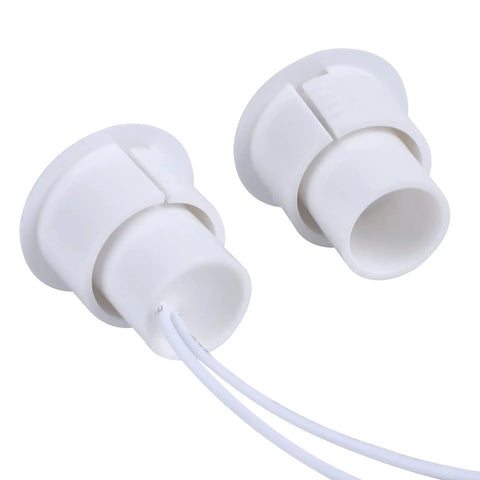 Top Shelf Recessed NC Magnetic Door And Window Contact Sensors, No Fuss Reed Switches For Burglar Alarms, Crisp White Five Pack components