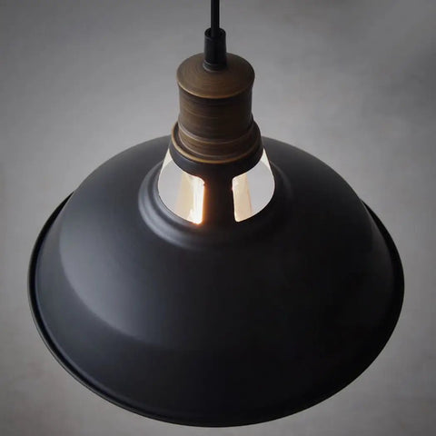 Top view of Dope Black Industrial Pendant Lights 3 Pack, Barn Shade Bar Kitchen Island Lighting, E26 Base, ETL Listed for Dry Locations