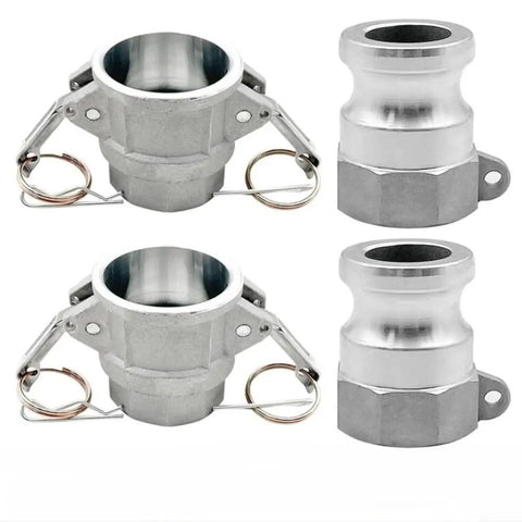 Beefy Aluminum Cam Lock Fitting Quick Connect 1 Inch NPT Male One Half Inch Port Hose And Pipe Adapter For Industrial Fluid Transfer, Fast Tool-Free Setup And Rugged, Reliable Connection. Aluminum cam lock hose and pipe adapters, 1 in NPT male, 1/2 in port