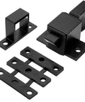 Heavy Duty Black Aluminum Spring Loaded Door Latch 2 Pack Secure Gate Cabinet including base and latch mechanism.