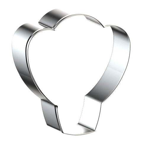 Hot Air Balloon Cookie Cutter Set Four Piece Kit In Stainless Steel With 5 Inch 4 Inch 3 Inch And 2 Inch Shapes For Sky Theme Cookies