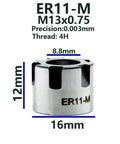Solid As A Rock Er11 Collet Clamping Nut For Cnc Machinists Crafted From Heavy Duty Steel, M13x0.75, 16mm diameter.