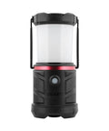 Dual Color LED Emergency Light 1250 Lumens, Storm Proof and Outdoor Ready, Power Bank, White Utility Beam Plus Red Signaling Beam, Red Flashing Mode, Compatible With 3 D Batteries or ZX1010 Rechargeable Battery, Black, shown in front view.